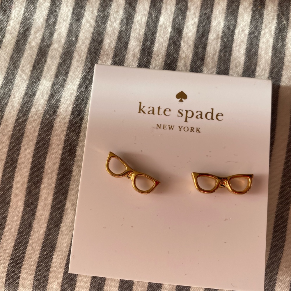 Kate Spade gold glasses earrings